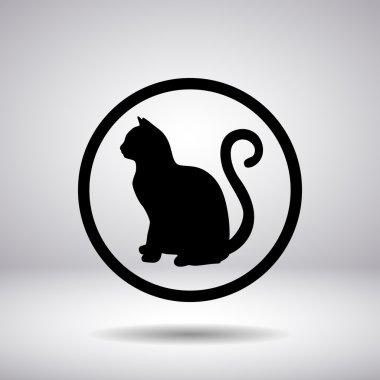 Bir daire içinde bir kedi silüeti