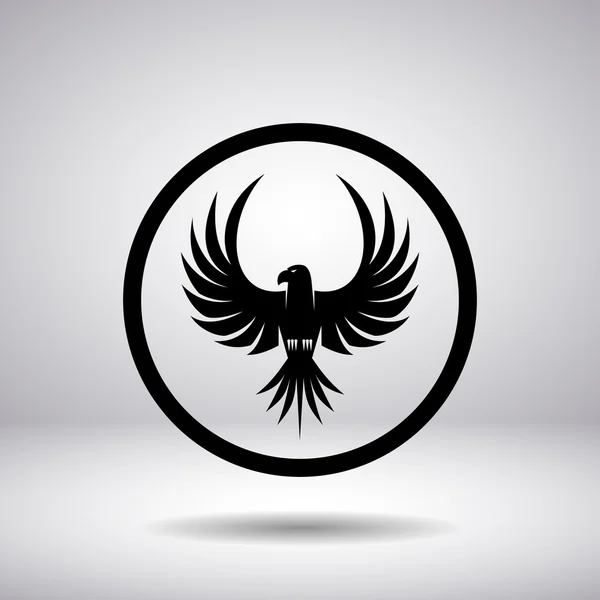 Silhouette d'un aigle en cercle — Image vectorielle