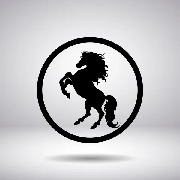 Silueta de un caballo en círculo — Vector de stock