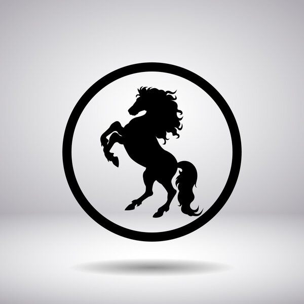 silhouette of a horse in a circle