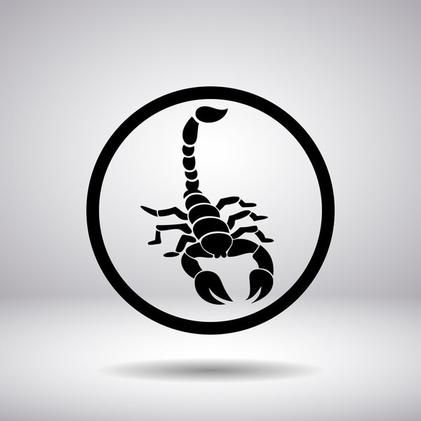 Силуэт скорпиона в круге
