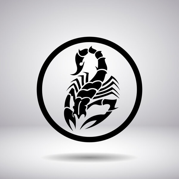 Силуэт скорпиона в круге
