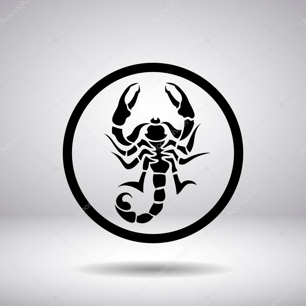 Silhouette of a scorpion in a circle