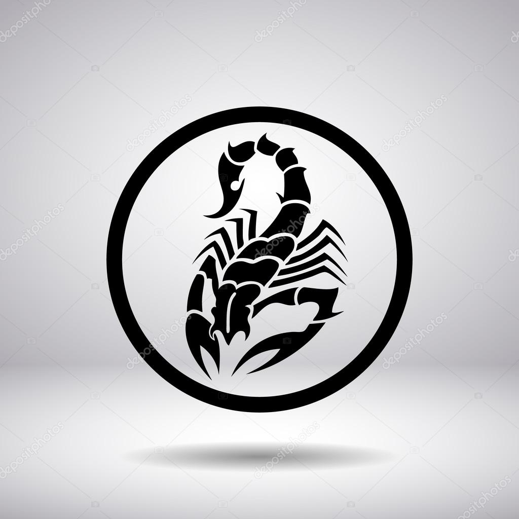 Silhouette of a scorpion in a circle