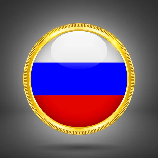 Flag of Russia in GOLD — Stock Vector