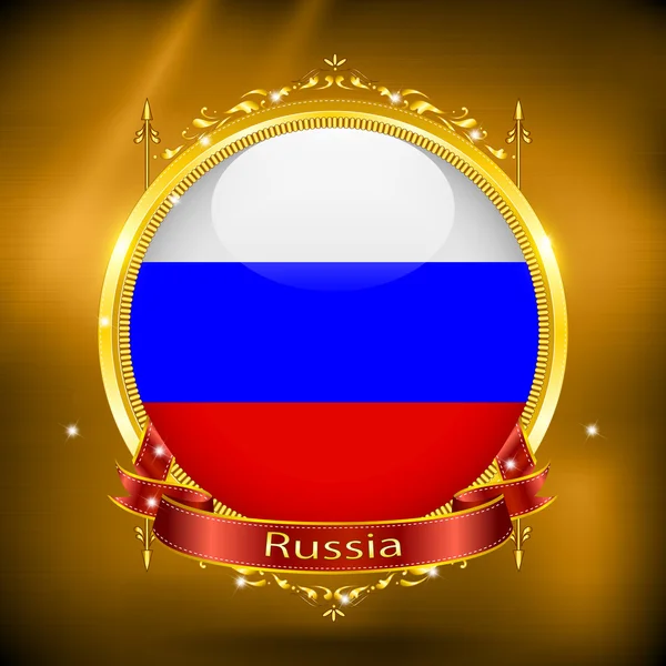 Drapeau de la Russie en OR — Image vectorielle