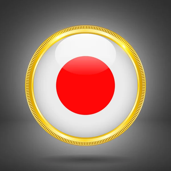 Прапор Японії в золото — стоковий вектор