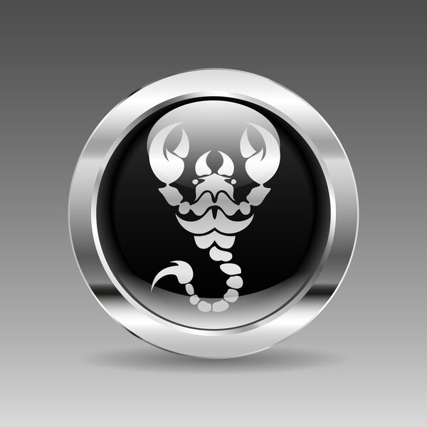 Черная хромированная кнопка - Scorpion
