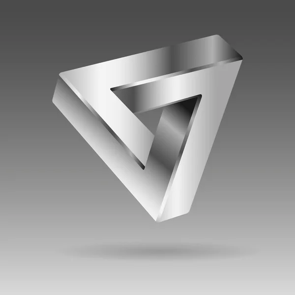 Logo de plata 3d - ilusión — Vector de stock