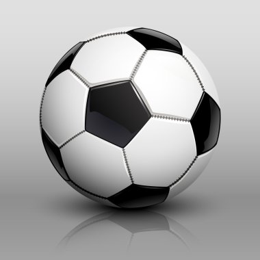 Gri bir arka plan üzerinde vektör futbol topu