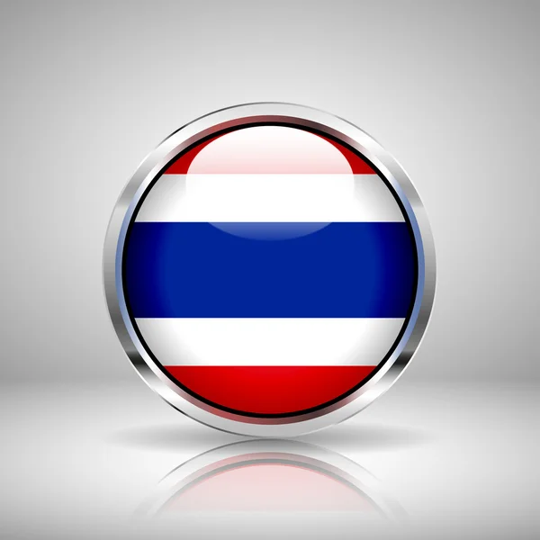 Vlag van Thailand in chroom — Stockvector