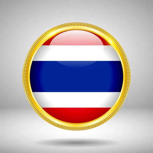 Vlag van Thailand in goud — Stockvector