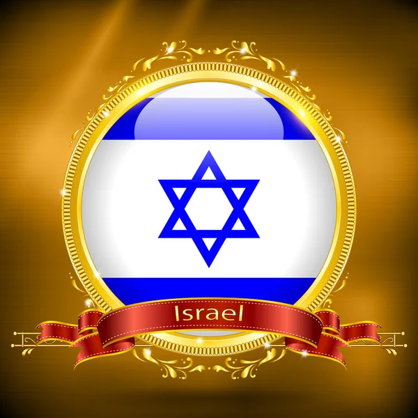 Flagge von Israel in Gold — Stockvektor