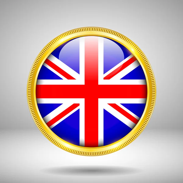 Bandera de Inglaterra en GOLD — Vector de stock