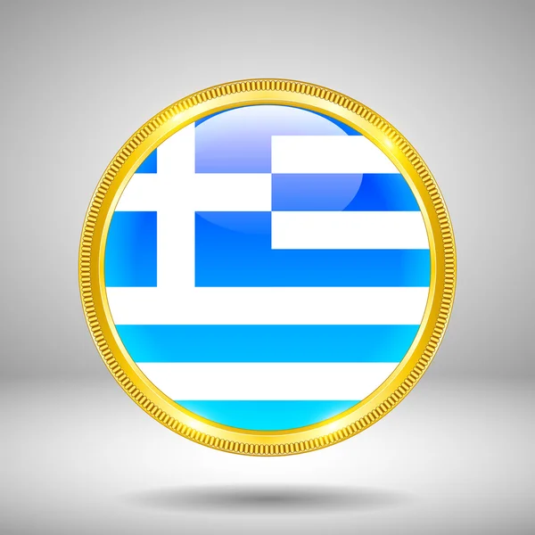 Bandera de Grecia en oro — Vector de stock