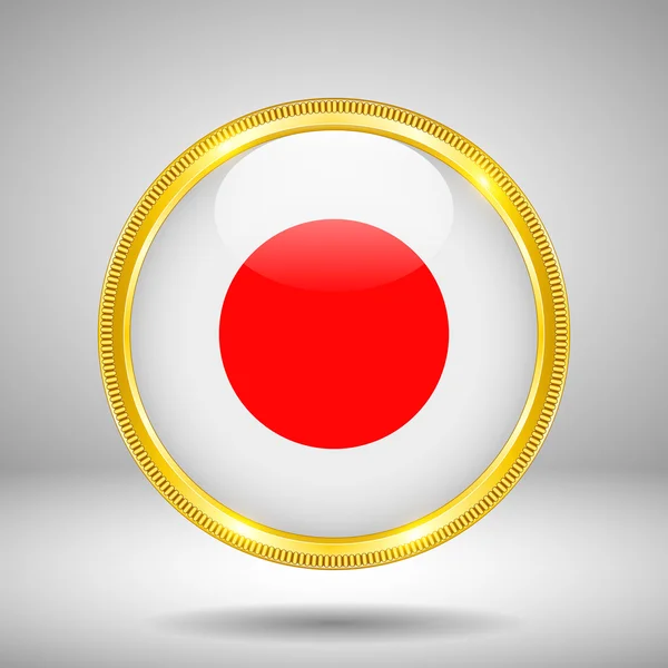 金で日本の国旗 — ストックベクタ