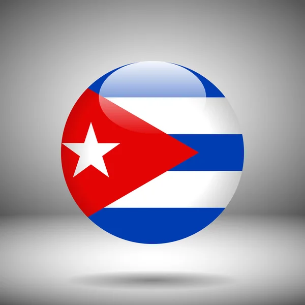 Drapeau rond de Cuba — Image vectorielle