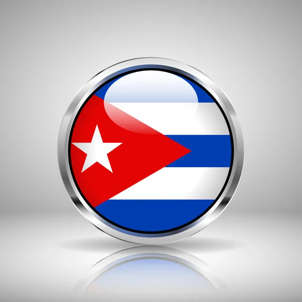 Drapeau de Cuba en chrome — Image vectorielle