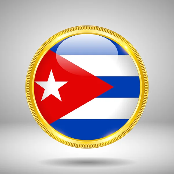 Drapeau de Cuba en OR — Image vectorielle