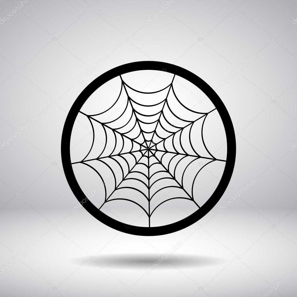 Silhouette of a spider web in the circle