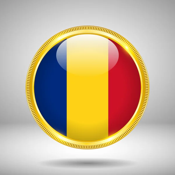 金でルーマニアの旗 — ストックベクタ