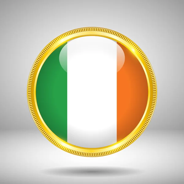 Drapeau de l'Irlande en OR — Image vectorielle