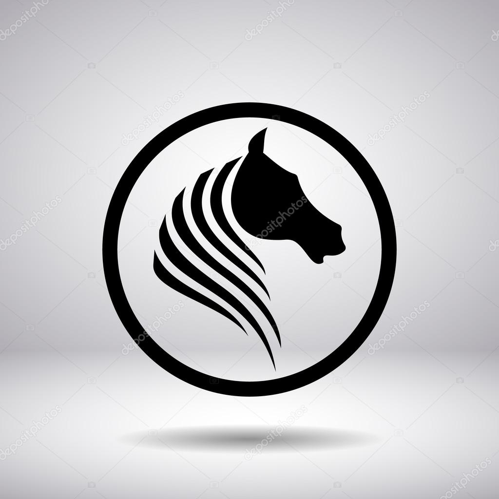 Silhouette of a horse in a circle