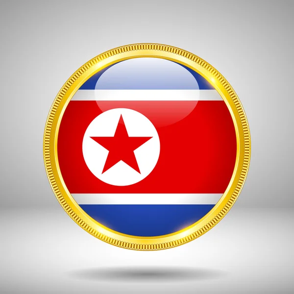 Vlag van Noord-Korea in goud — Stockvector