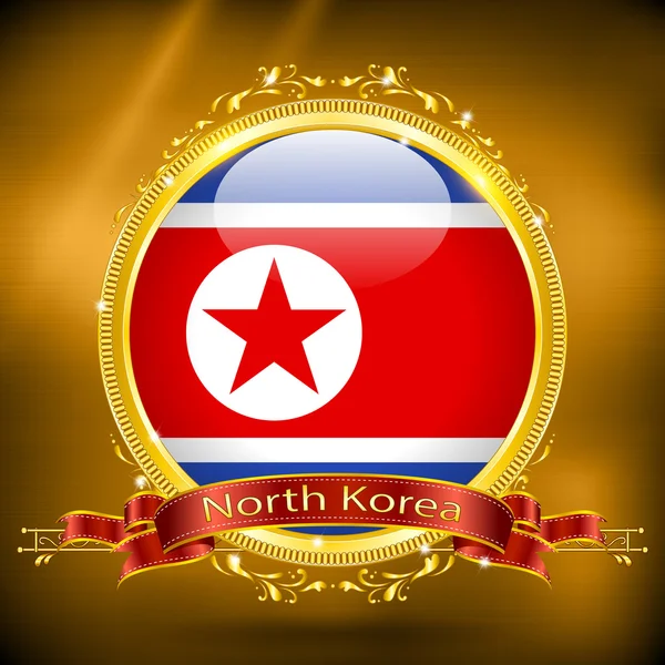 금에서 북한의 국기 — 스톡 벡터