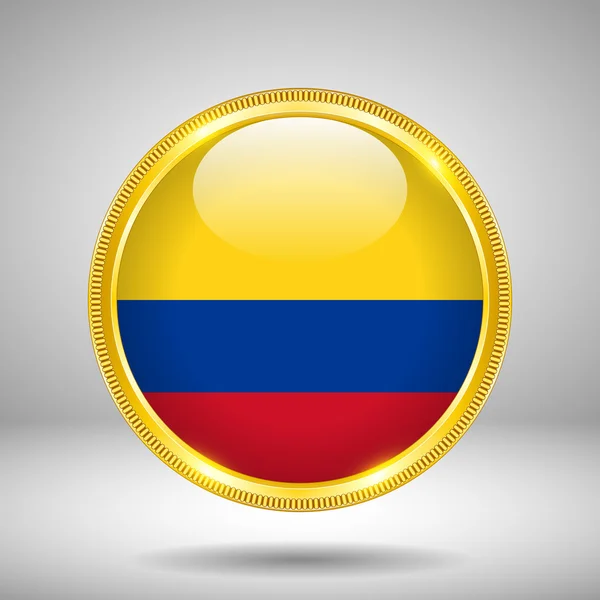 Drapeau de la Colombie en OR — Image vectorielle