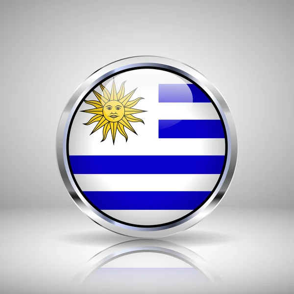Flaggan av Uruguay i chrome — Stock vektor