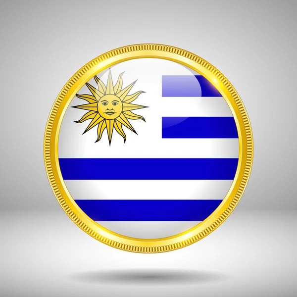 Flagga Uruguay i guld — Stock vektor