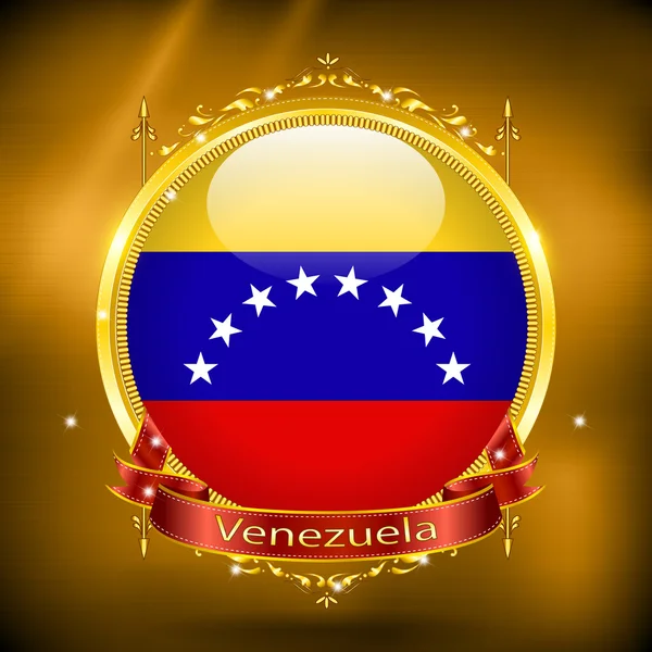 Bandera de venezuela en ORO — Archivo Imágenes Vectoriales