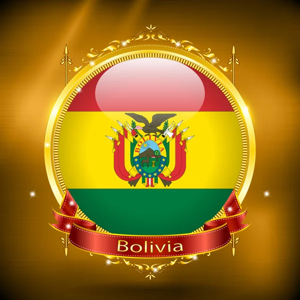 Прапор Болівії в золото — стоковий вектор