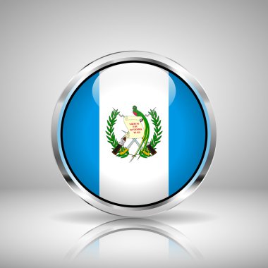 Flag of Guatemala in chrome clipart