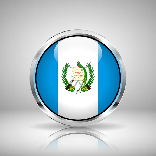 危地马拉在 chrome 的旗帜 — 图库矢量图片
