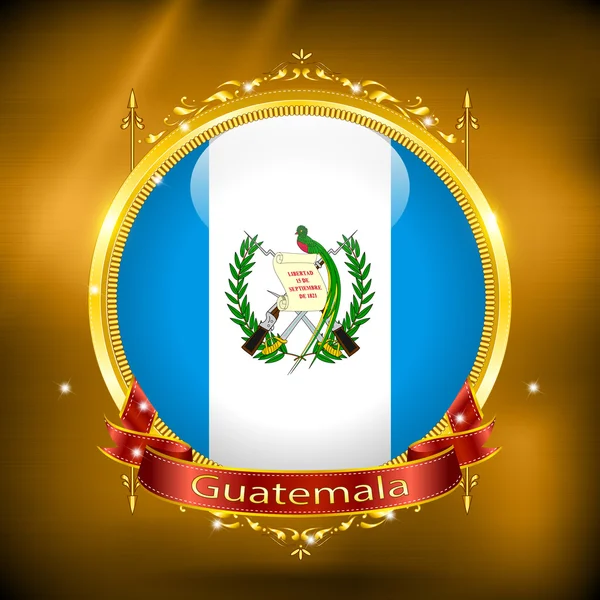 Bandera de Guatemala en ORO — Archivo Imágenes Vectoriales