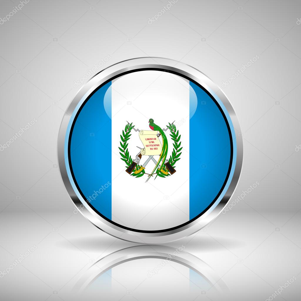 Flag of Guatemala in chrome, vector illustration