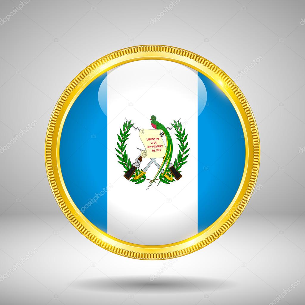 Flag of Guatemala in GOLD, vector illustration