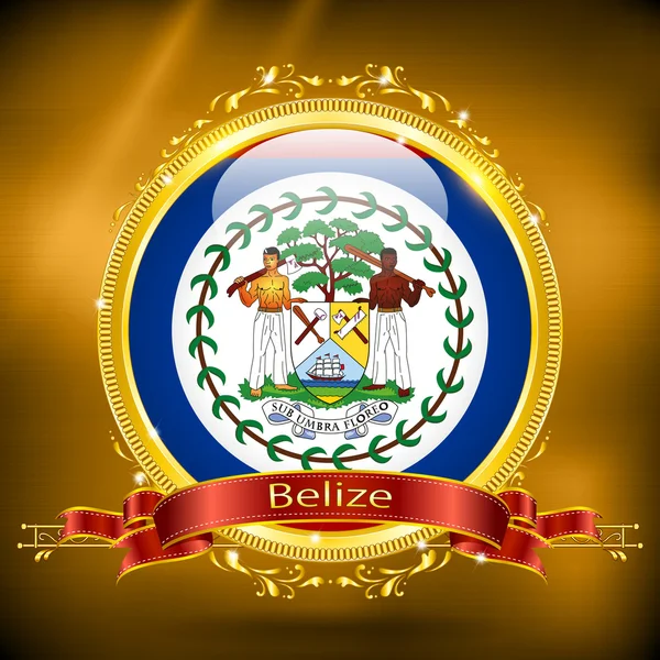 Bandera de Belice en ORO — Archivo Imágenes Vectoriales