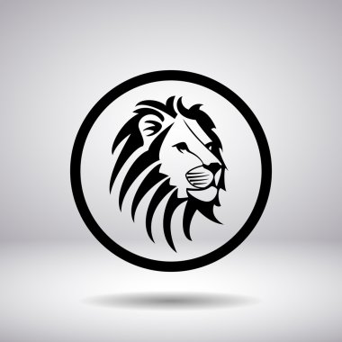 Bir aslan başı bir daire içinde silüeti