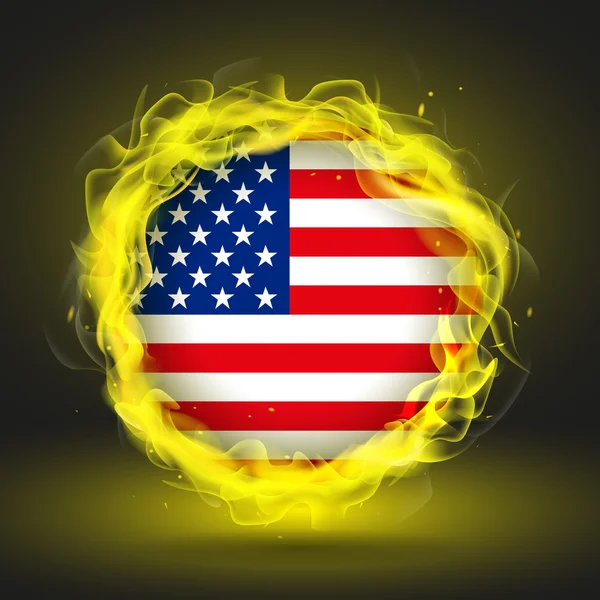 美国黄色火灾中的标志 — 图库矢量图片