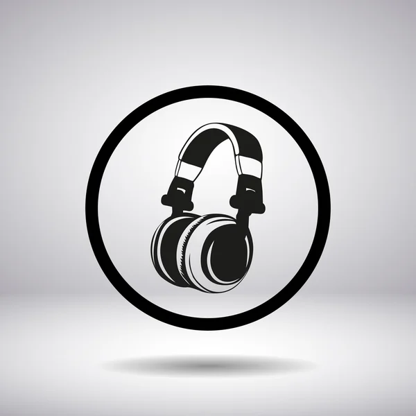 Silhouette casque en cercle — Image vectorielle