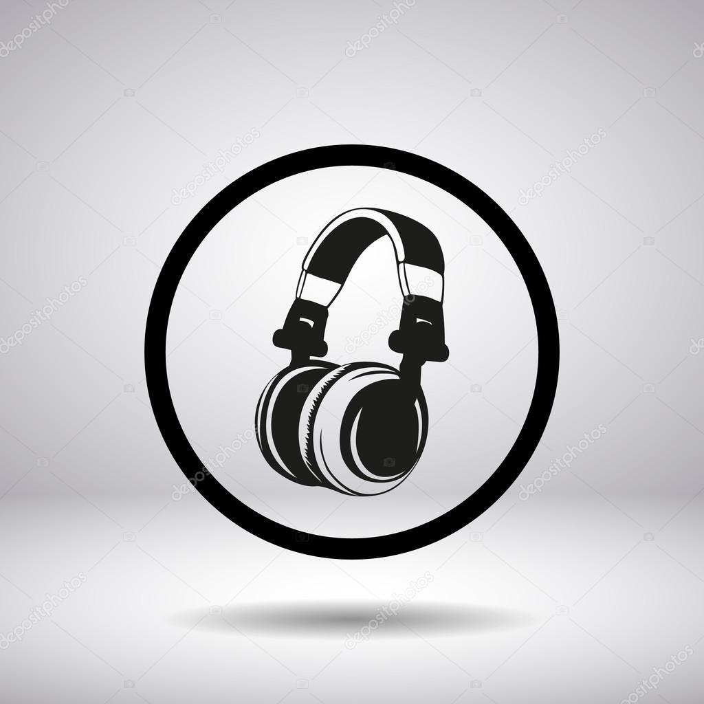 headphones silhouette in a circle stock vector c wizdan 92389050 https depositphotos com 92389050 stock illustration headphones silhouette in a circle html