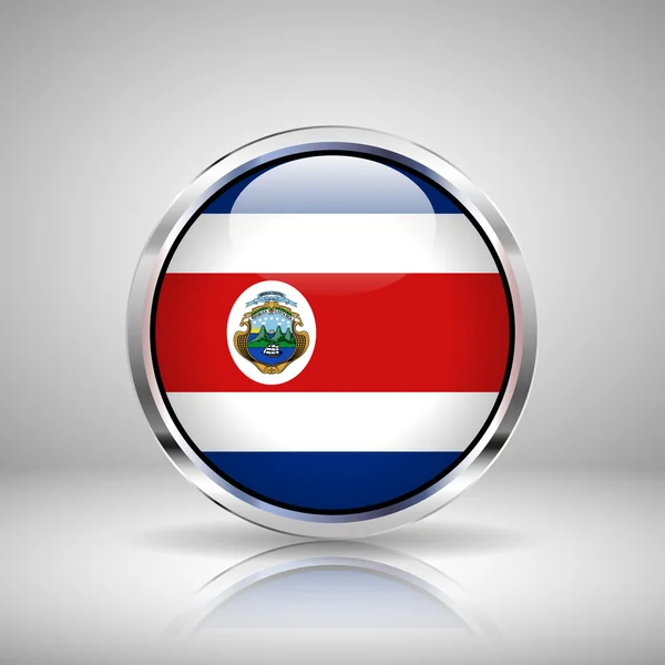 Σημαία της Κόστα Ρίκα στο chrome — Διανυσματικό Αρχείο