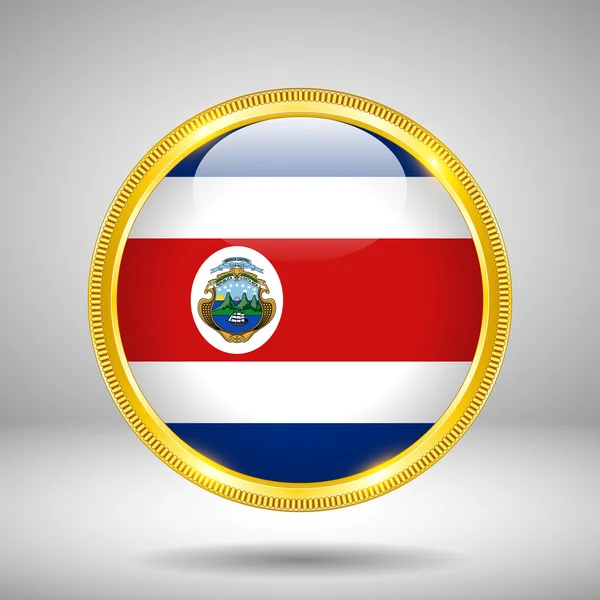 Flag of Costa Rica in GOLD — Stock Vector