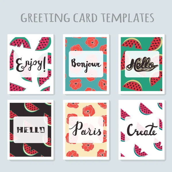 Set of 6 ready-made invitations gift cards templates