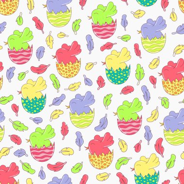 Doodle kuşlar desen