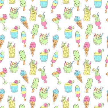 kokteyler ve dondurma desen