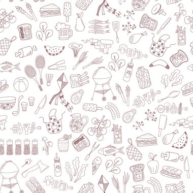 sorunsuz doodle Barbekü desen